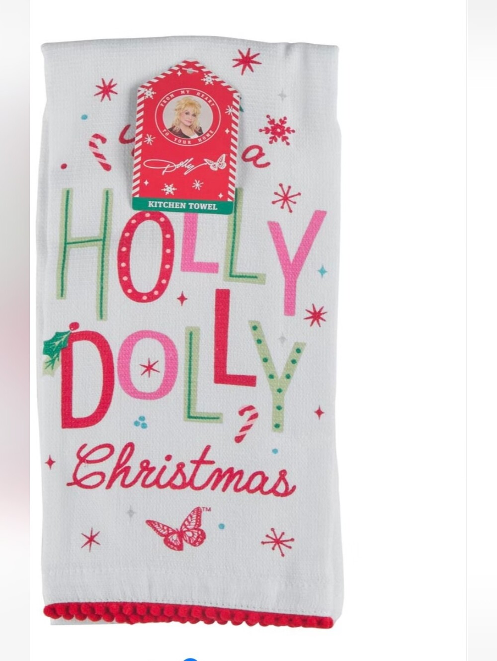 Set of 2 NWT Dolly Parton Christmas Kitchen Towels.